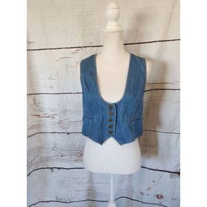 Sundance Reese Denim Western Vest Size Medium NWT